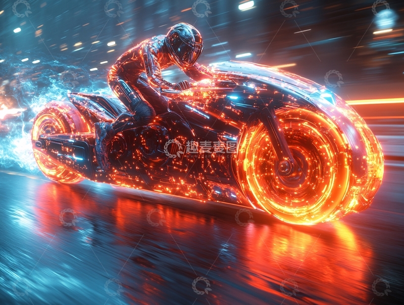 高清大图下载【趣麦麦图】飞速的电动车