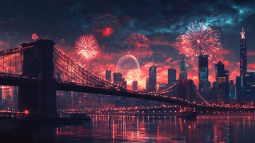 新年夜摩天轮烟火