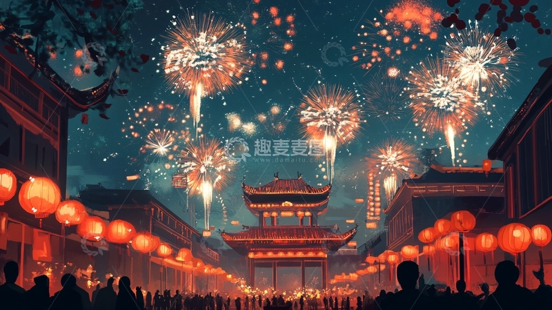 高清大图下载【趣麦麦图】横版烟火38