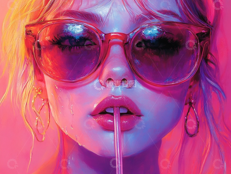 高清大图下载【趣麦麦图】-美女潮流插画17