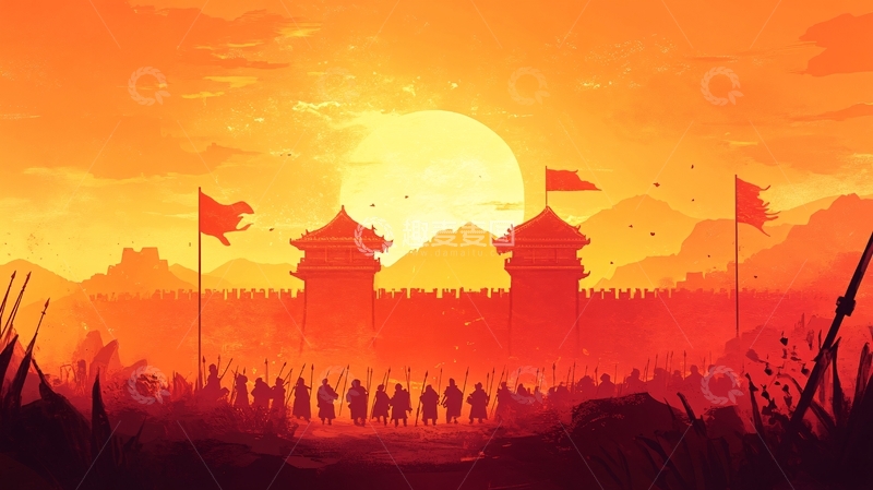 高清大图下载【趣麦麦图】横店插画14