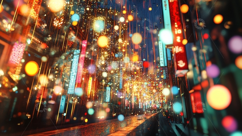 高清大图下载【趣麦麦图】城市光晕背景5