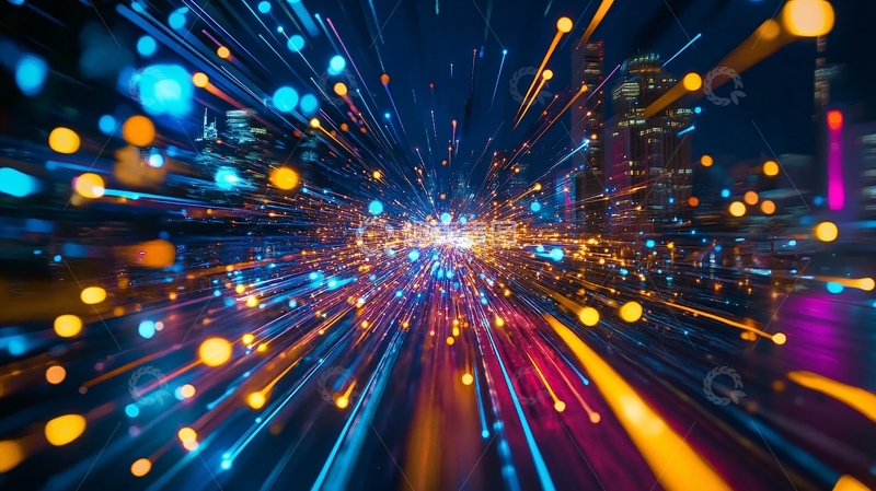 高清大图下载【趣麦麦图】-科技动感光速背景