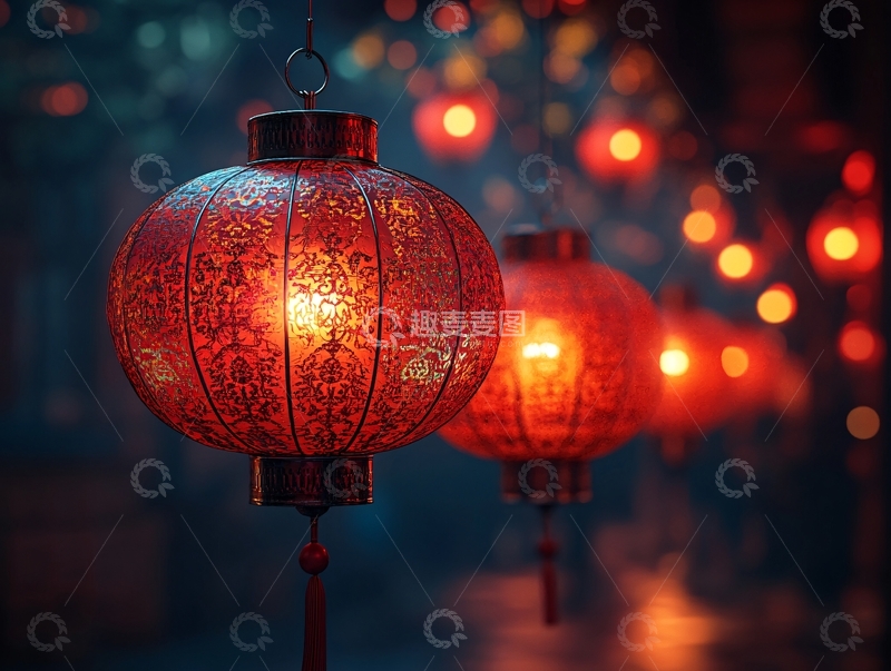 高清大图下载【趣麦麦图】唯美红灯笼2