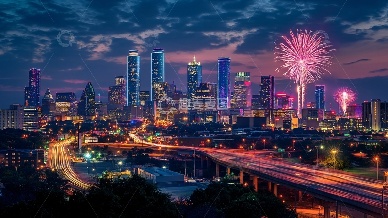 高清大图下载【趣麦麦图】城市天际线夜景4