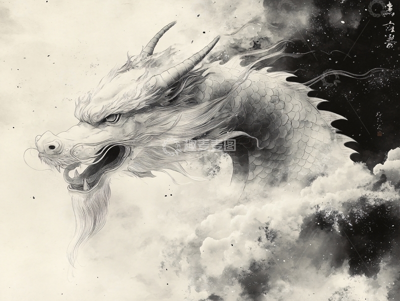 高清大图下载【趣麦麦图】龙年插画手绘1