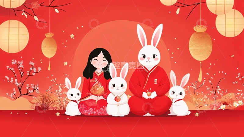 兔年贺图插画