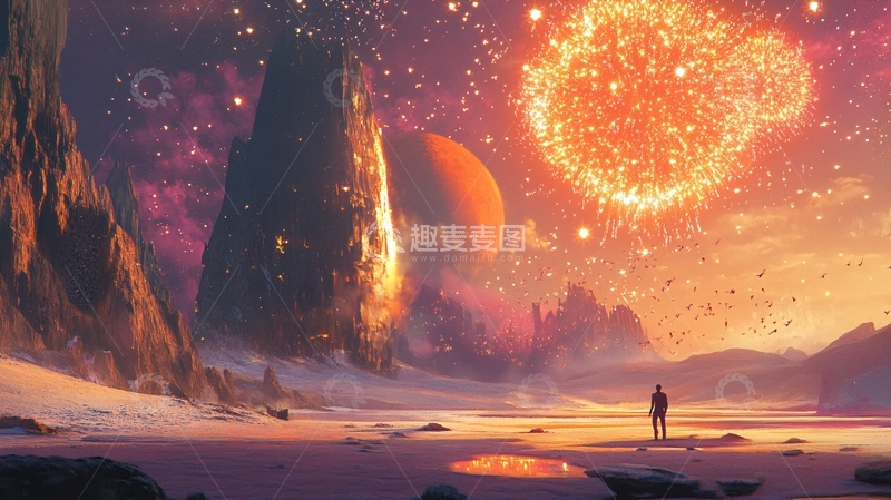 高清大图下载【趣麦麦图】外星球幻想场景插画9