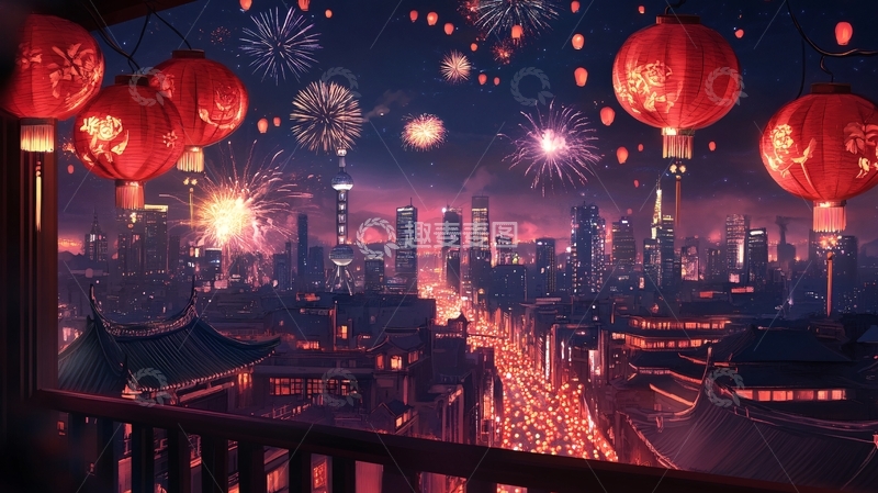 高清大图下载【趣麦麦图】原地过年横版4