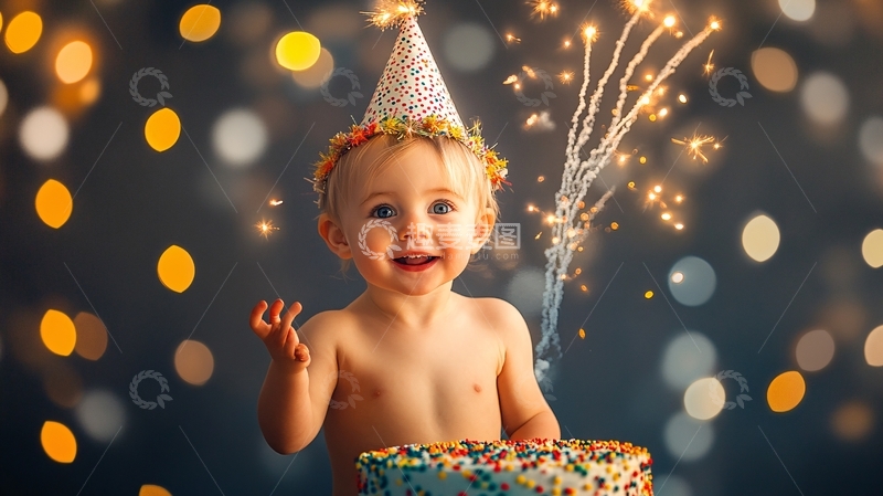 高清大图下载【趣麦麦图】过生日的宝宝