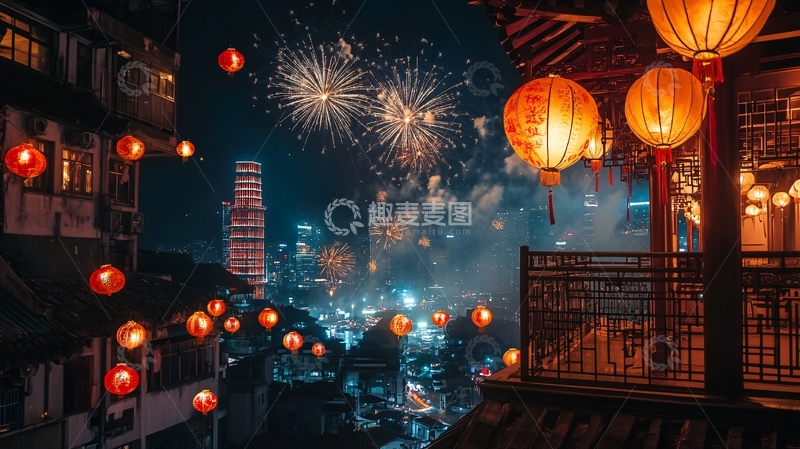 高清大图下载【趣麦麦图】闽南除夕夜