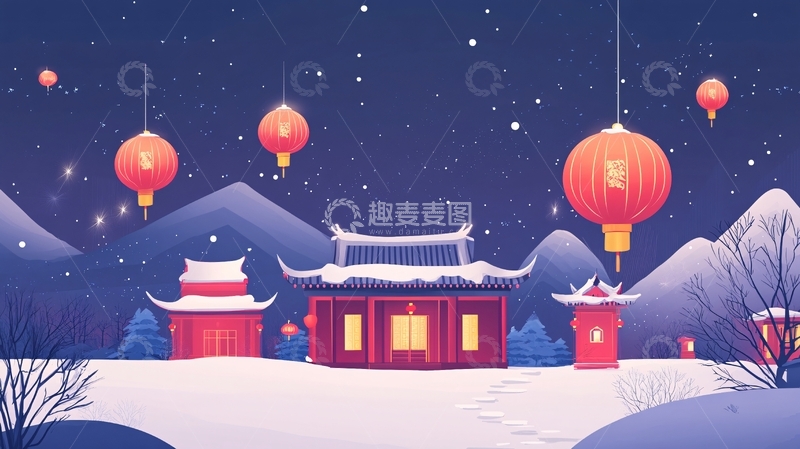 高清大图下载【趣麦麦图】许愿插画