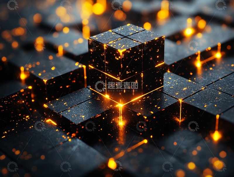 高清大图下载【趣麦麦图】立方体科技背景1