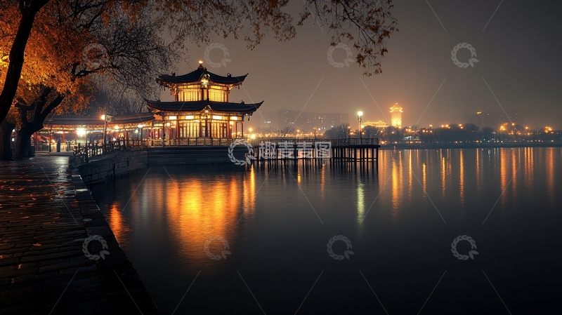 高清大图下载【趣麦麦图】晨雾中的怀思亭2