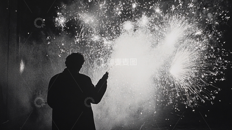 高清大图下载【趣麦麦图】看烟花的人2
