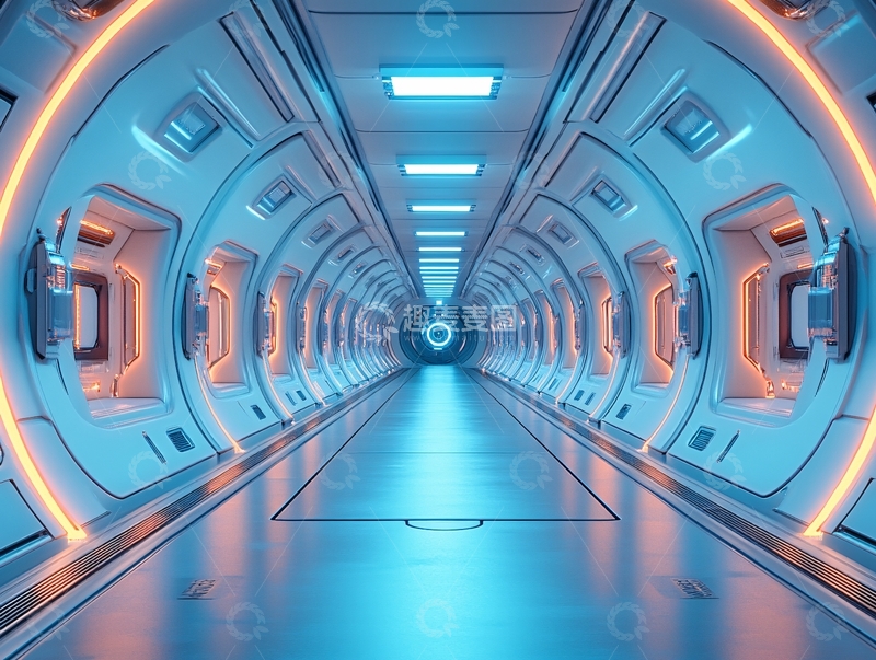 高清大图下载【趣麦麦图】科幻灯光走廊22