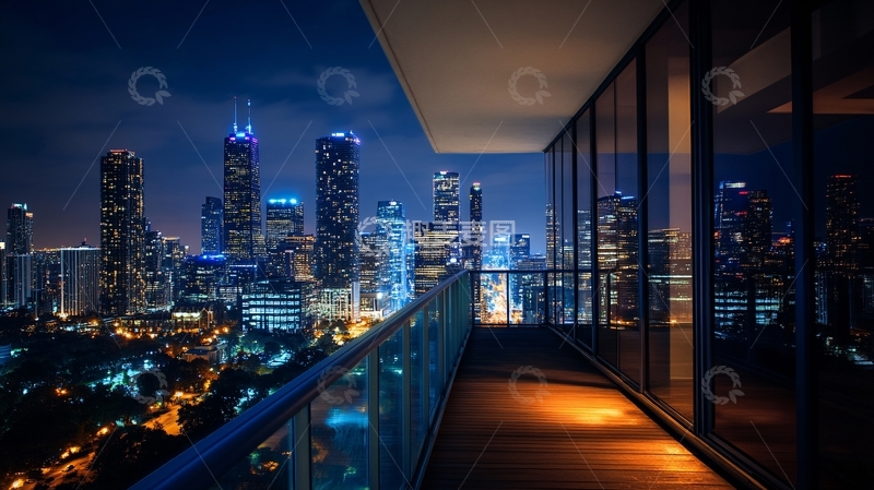 高清大图下载【趣麦麦图】-夜景阳台105