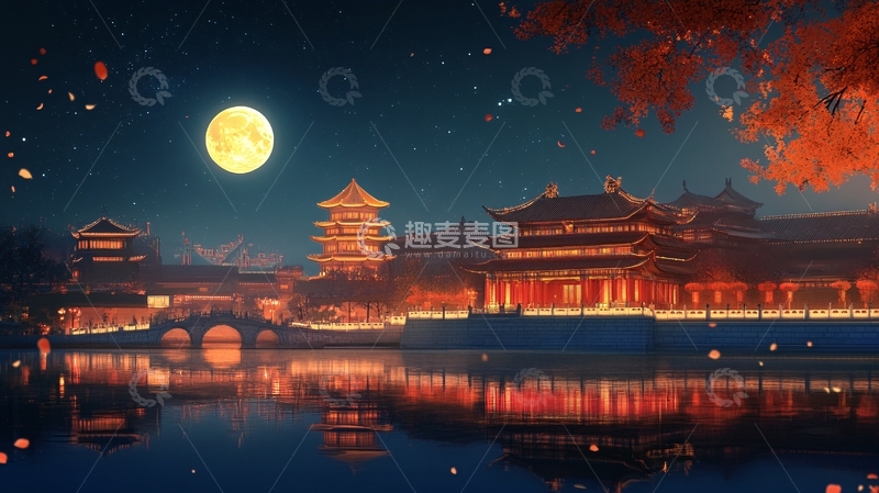 高清大图下载【趣麦麦图】汴京插画1