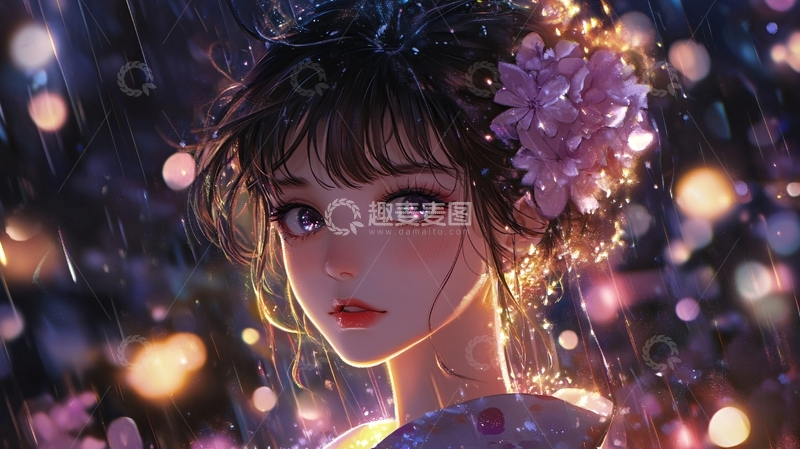 高清大图下载【趣麦麦图】数字美女插画8