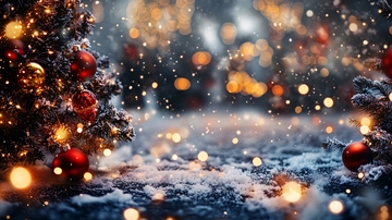 街道上的圣诞节冬天下雪2