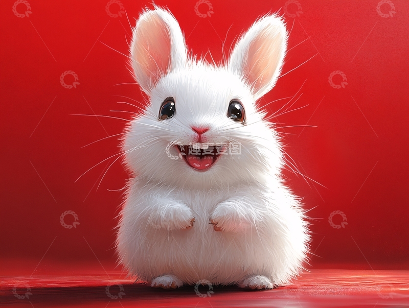 高清大图下载【趣麦麦图】兔年红色壁纸6