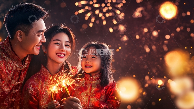 高清大图下载【趣麦麦图】春节全家福