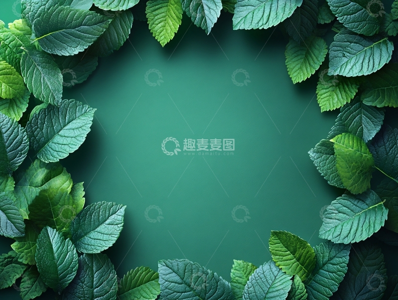 绿叶边框背景