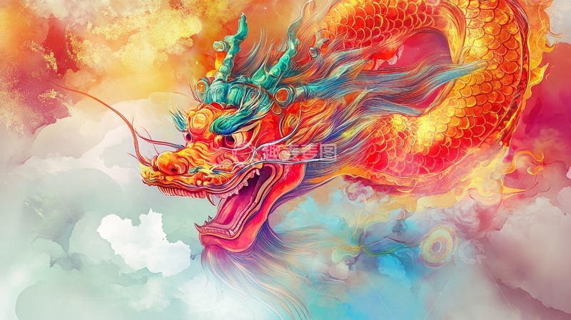 高清大图下载【趣麦麦图】-龙年包装插画19