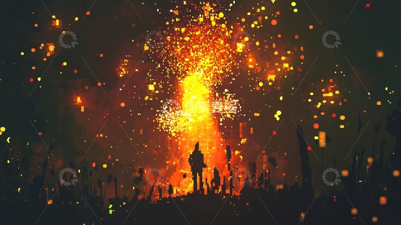 高清大图下载【趣麦麦图】看烟花的人4