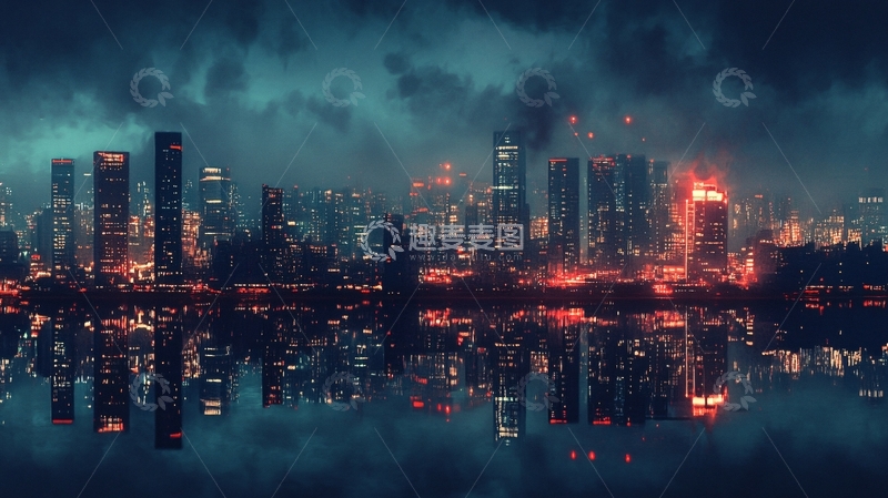 高清大图下载【趣麦麦图】海滨城市天际线