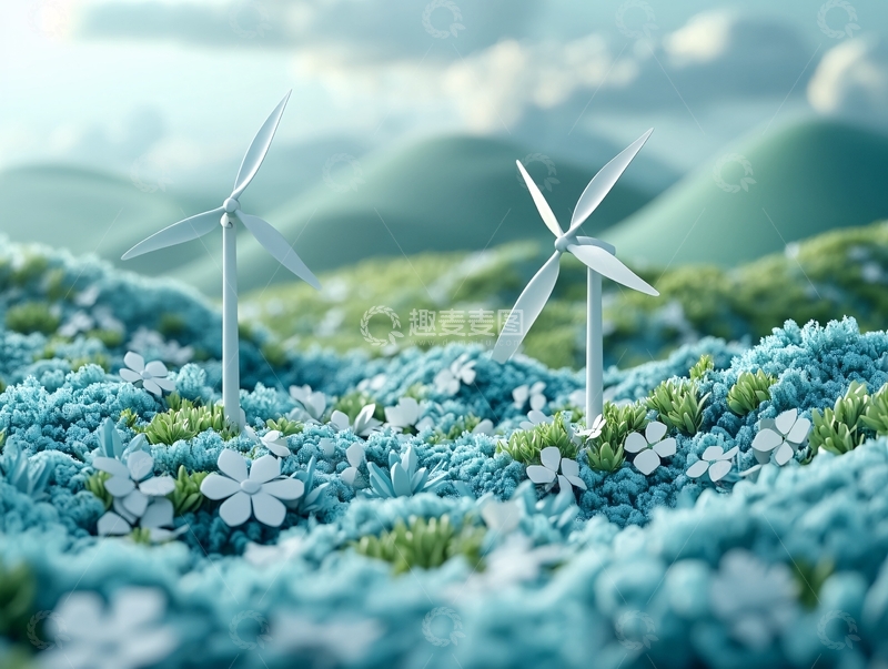 高清大图下载【趣麦麦图】风车山背景