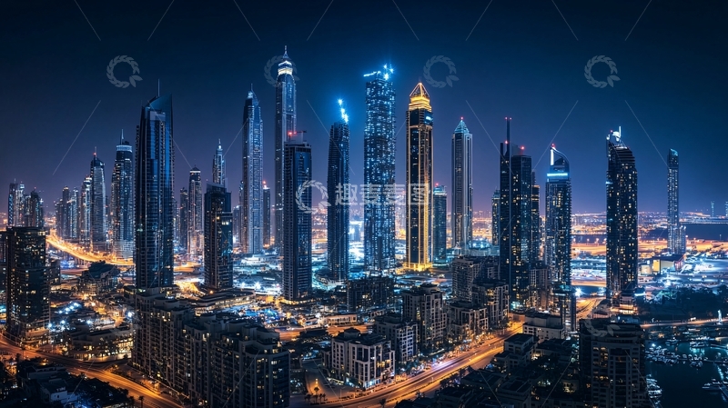 高清大图下载【趣麦麦图】阿提哈德塔夜景