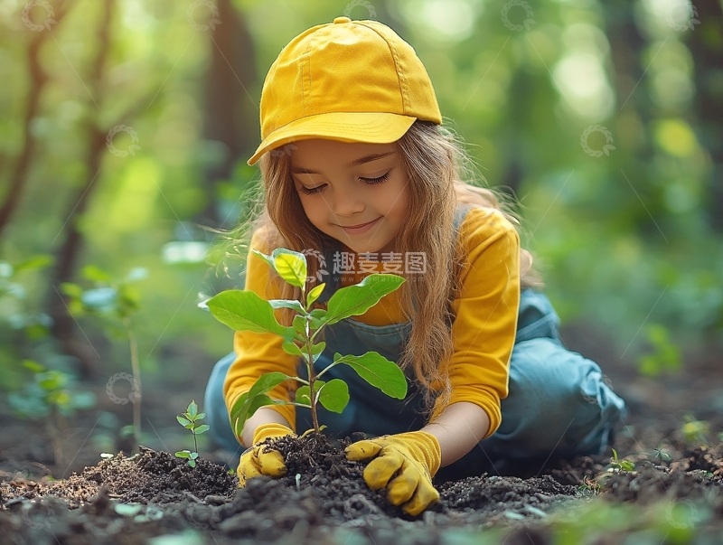高清大图下载【趣麦麦图】儿童植物绿色