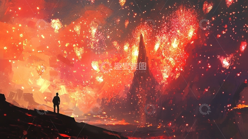 高清大图下载【趣麦麦图】横版烟火46
