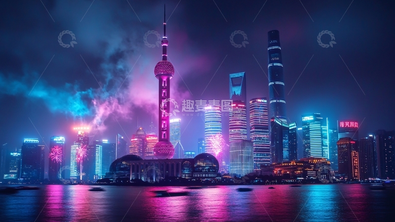 高清大图下载【趣麦麦图】外滩霓虹1