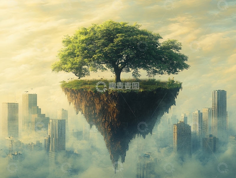 高清大图下载【趣麦麦图】大树里的城市