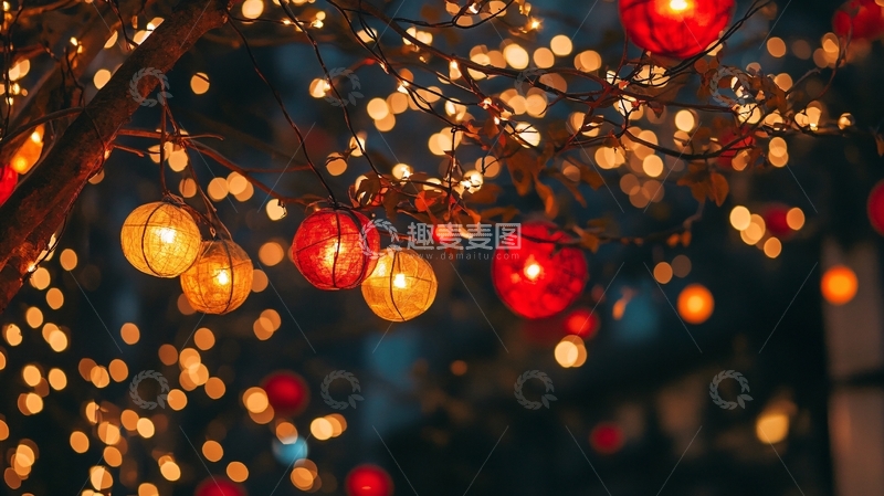 高清大图下载【趣麦麦图】满树红灯