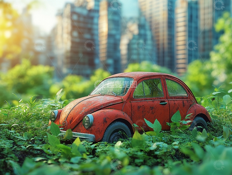 高清大图下载【趣麦麦图】红色甲壳虫玩具车