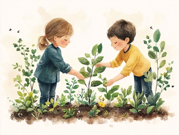 小朋友植树素材3