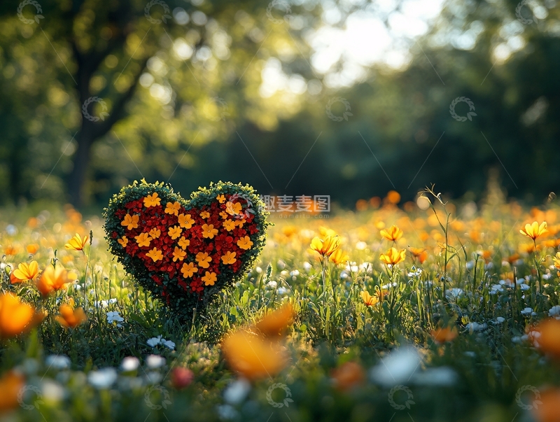 高清大图下载【趣麦麦图】爱心花景