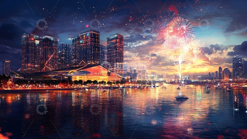 高清大图下载【趣麦麦图】横琴粤澳年会背景