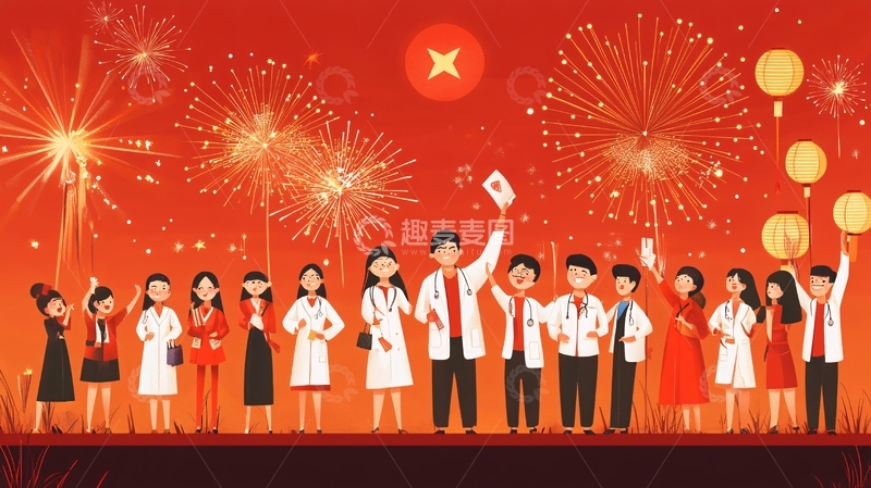 高清大图下载【趣麦麦图】医师节拍照合影布景