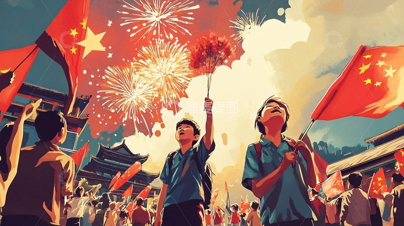 高清大图下载【趣麦麦图】五四插画