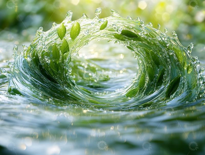 高清大图下载【趣麦麦图】绿色水波纹