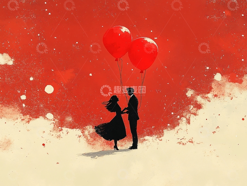 高清大图下载【趣麦麦图】神秘求爱求婚爱情红色