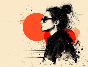 墨镜人物插画1