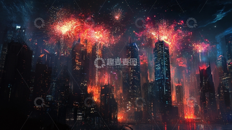 高清大图下载【趣麦麦图】跨年晚会科技背景