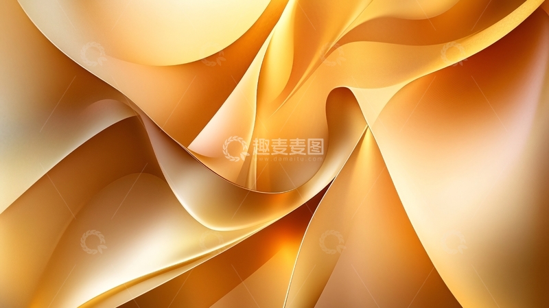 高清大图下载【趣麦麦图】金色背景曲线线条1