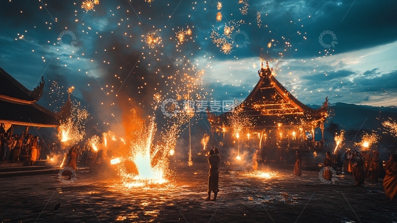 高清大图下载【趣麦麦图】打铁花金阁6