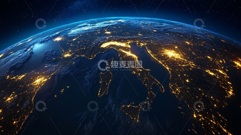 高清大图下载【趣麦麦图】地球银河系光线10